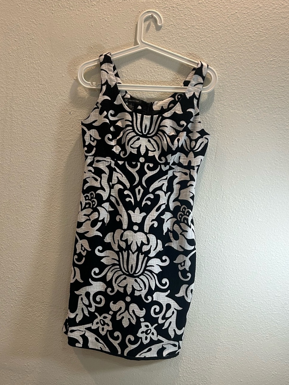 INC International Concepts Black and White Damask Mini Dress